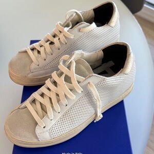 P448 White and Cream Sneakers